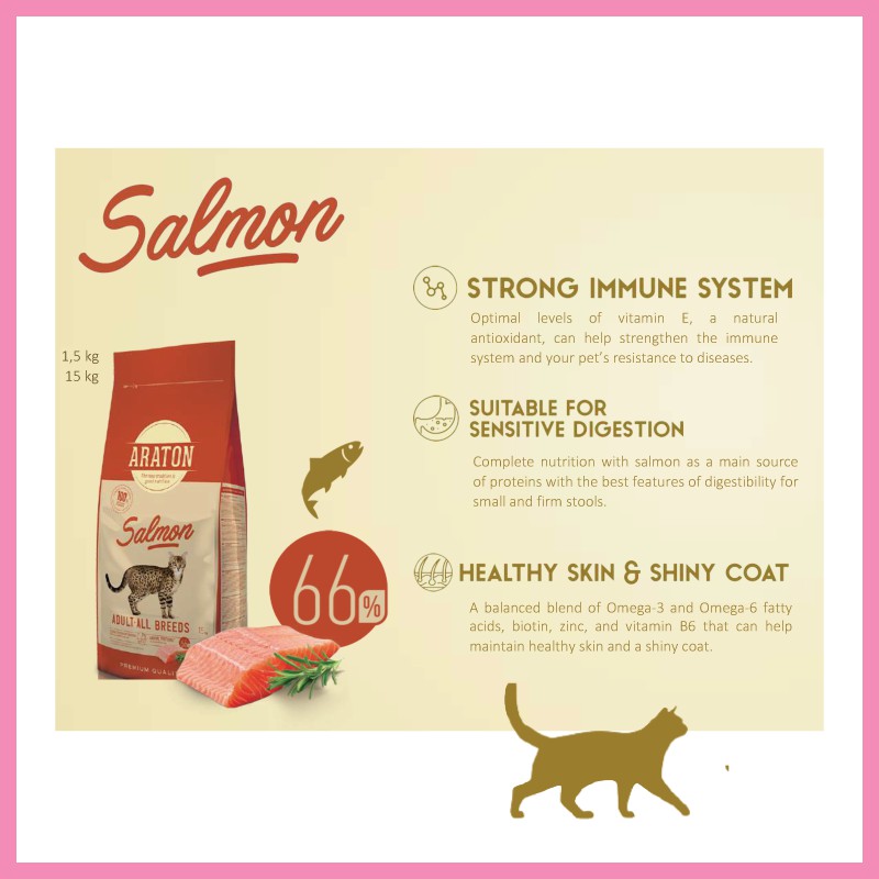 Araton Cat Adult Salmon All Breed 1.5kg