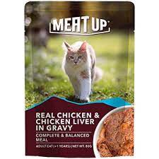 Meat Up Cat Adult Real Chicken & Liver In Gravy 70g