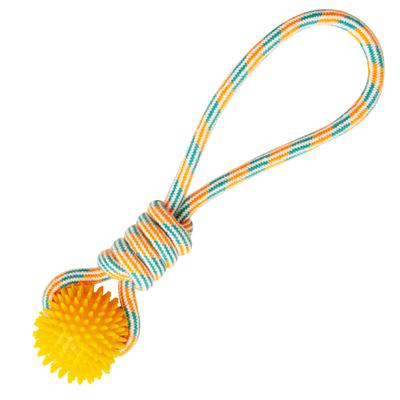 Toy Cotton Rope With Spike Rubber Ball