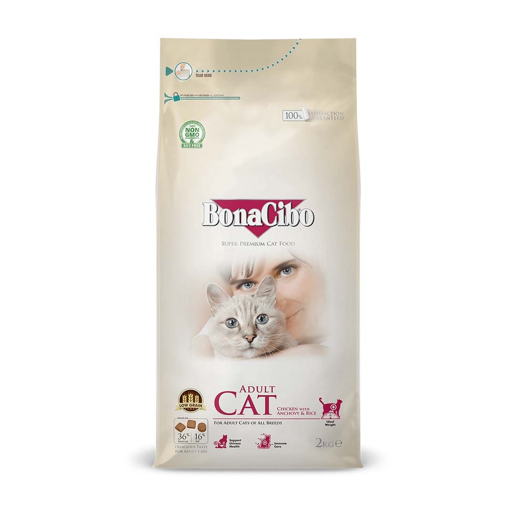 BonaCibo Cat Adult Chicken & Rice 2Kg