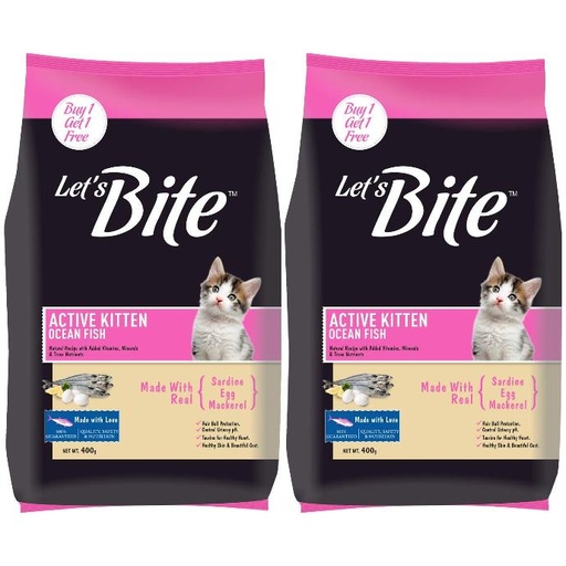 Let's Bite Active Kitten 400g+400g