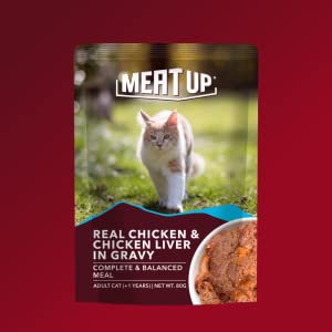 [PC01223] Meat Up Cat Adult Real Chicken & Liver In Gravy 70g